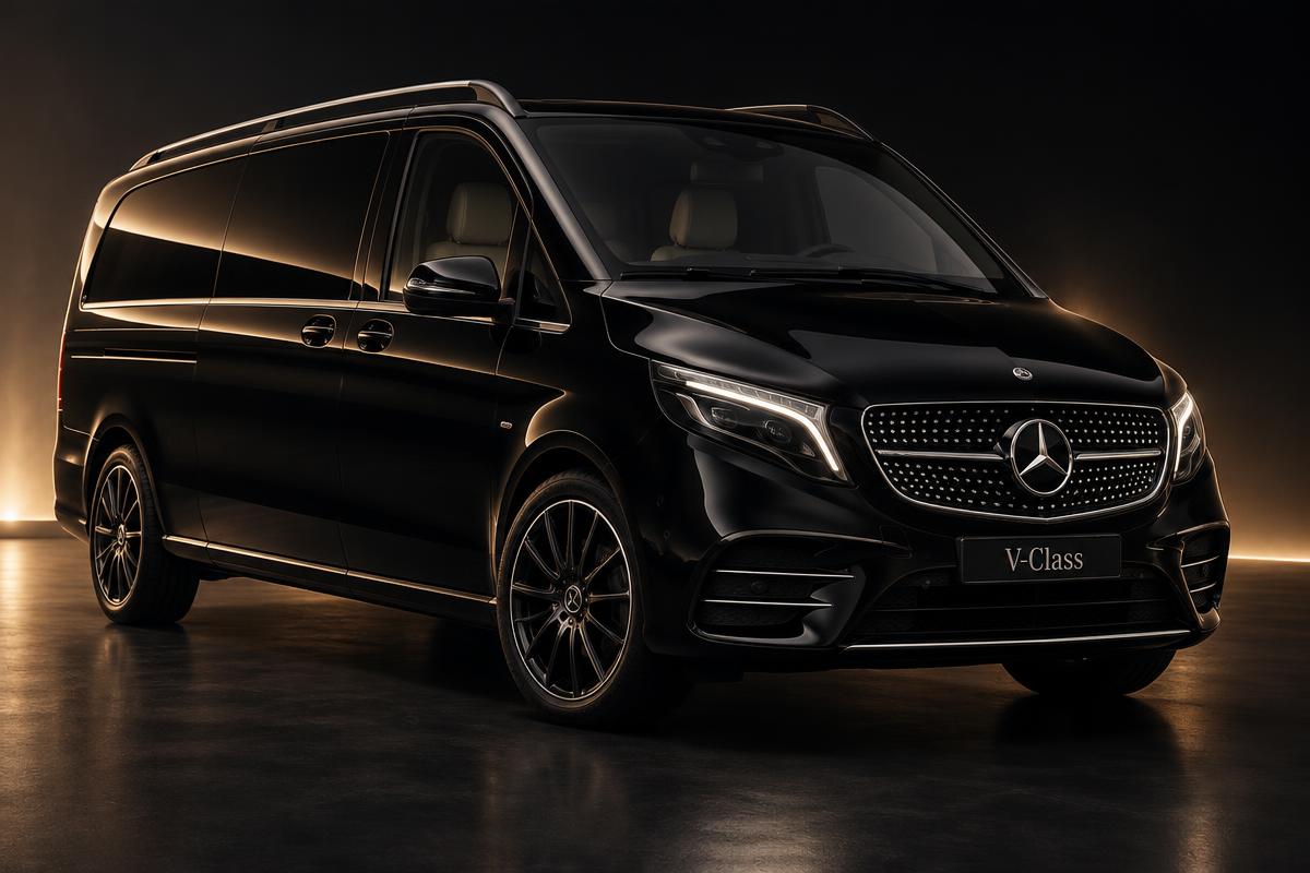 Black Mercedes-Benz V-Class Extended chauffeur vehicle
